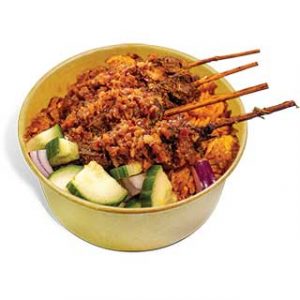 East Street Kiosk Snacks: Satay Chicken and Nasi Fried Rice